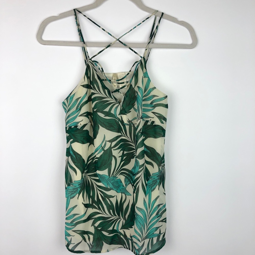 Japna Tank Top Leaf Pattern Strap Detail - Picture 3 of 7